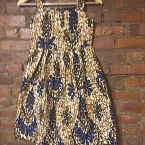 Girls Blue and Brown Floral Sundress - Kids Dresses